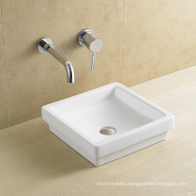 Ceramic Top Square Wash Basin Without Faucet Hole